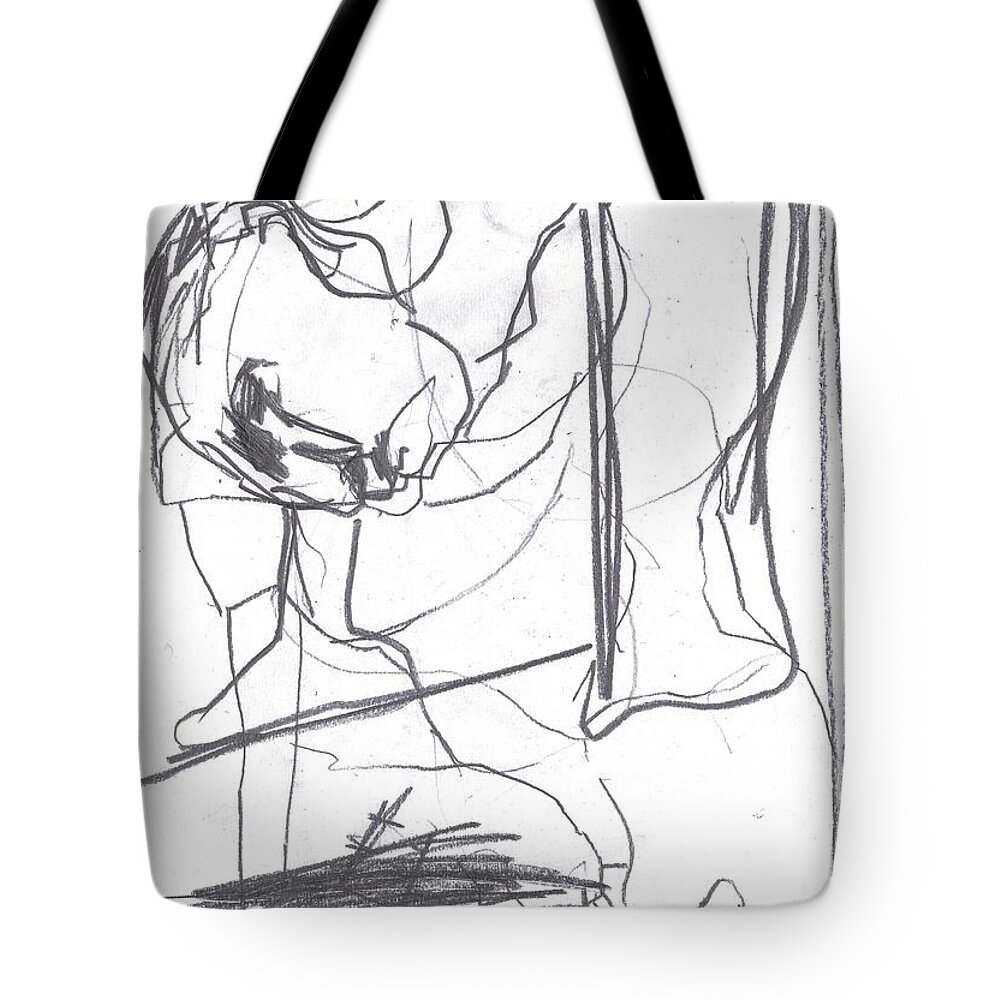 Sketch Tote Bag featuring the drawing For b story 4 2 by Edgeworth Johnstone