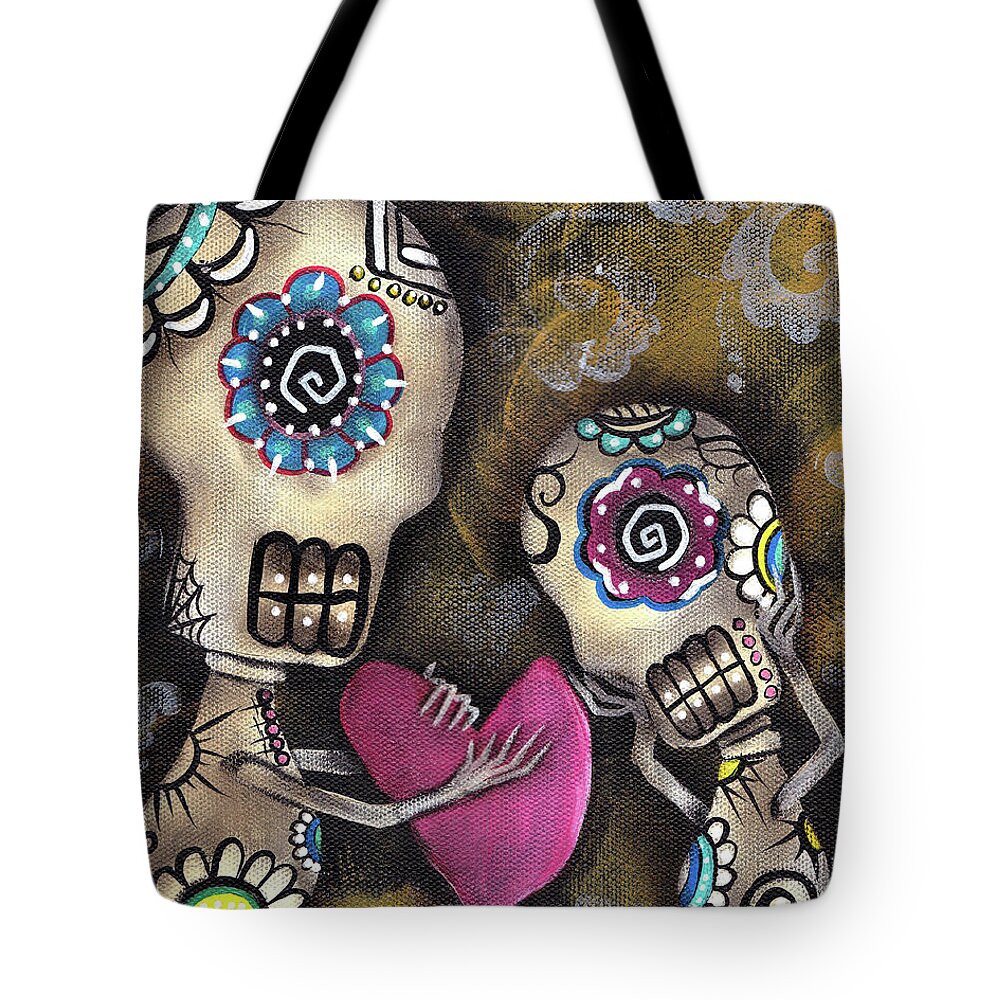 Day Of The Dead Tote Bag featuring the painting For You by Abril Andrade