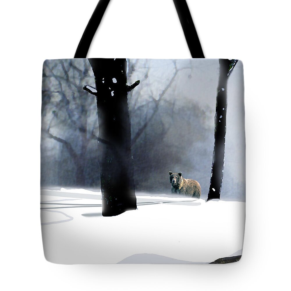 Animal Tote Bag featuring the painting Foraging Grizzly by Paul Sachtleben