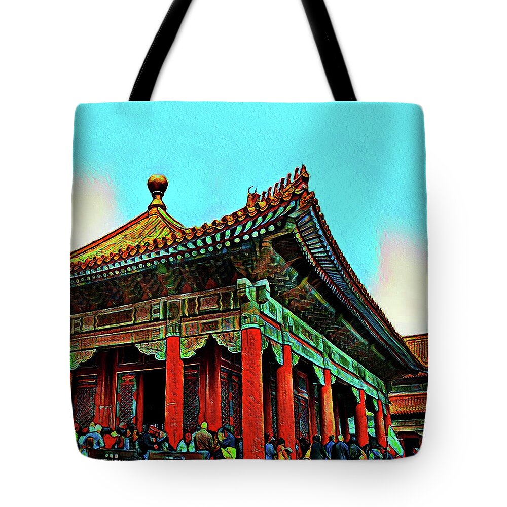 Forbidden City Tote Bag featuring the painting Forbidden City - Beijing China by Russ Harris