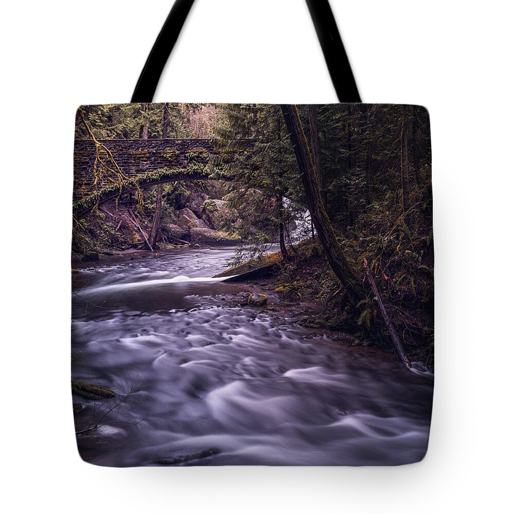 Waterfall Tote Bag featuring the photograph Forrest Bridge by Chris McKenna
