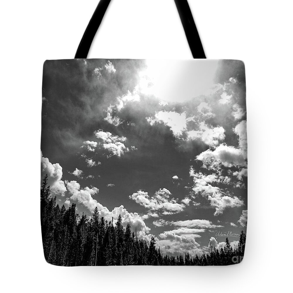 Landscape Tote Bag featuring the photograph A New Day, Black and White by Adam Morsa