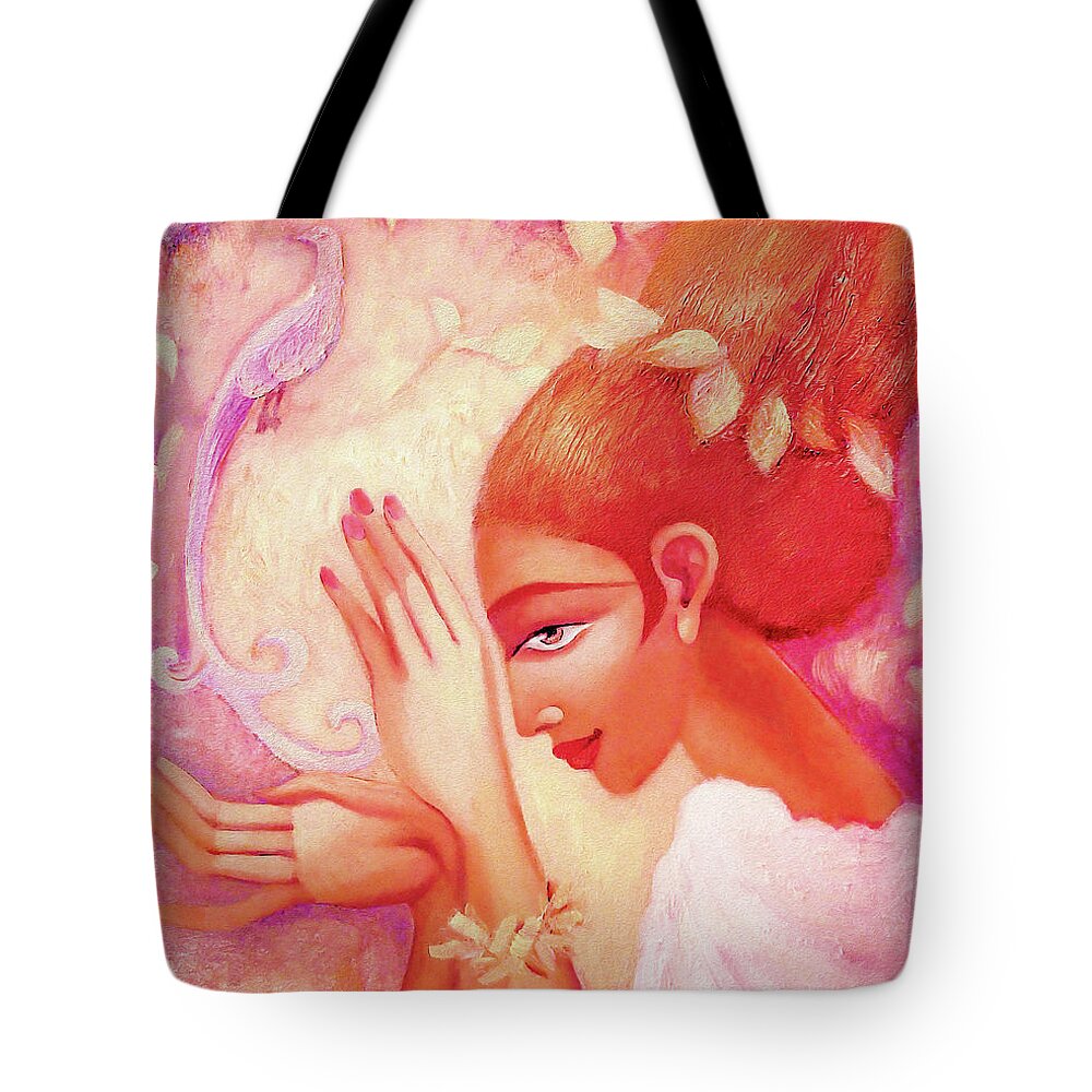 Mystic Woman Tote Bag featuring the painting Forest Fairy by Eva Campbell