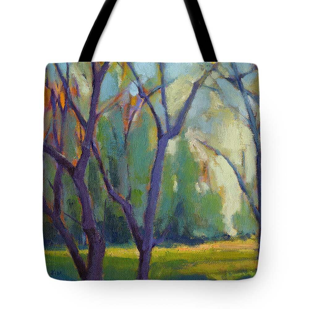 Forest Tote Bag featuring the painting Forest in Spring by Konnie Kim