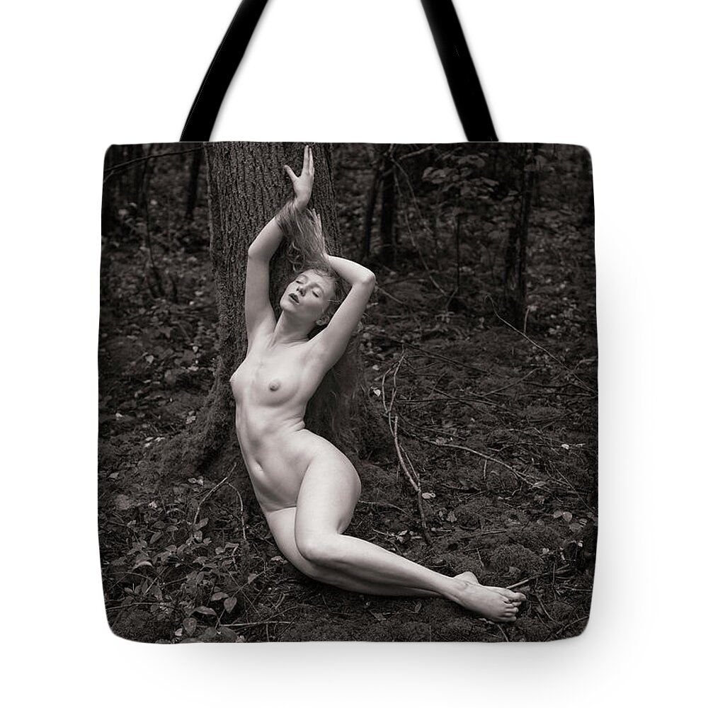Woman Tote Bag featuring the photograph Forest Nude by Clayton Bastiani