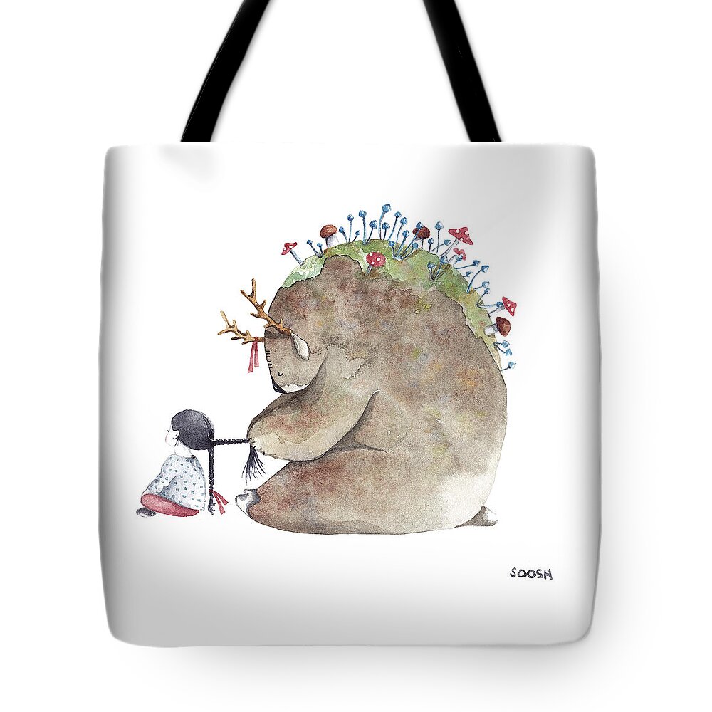 Art Tote Bag featuring the painting Forest Spirit by Soosh 
