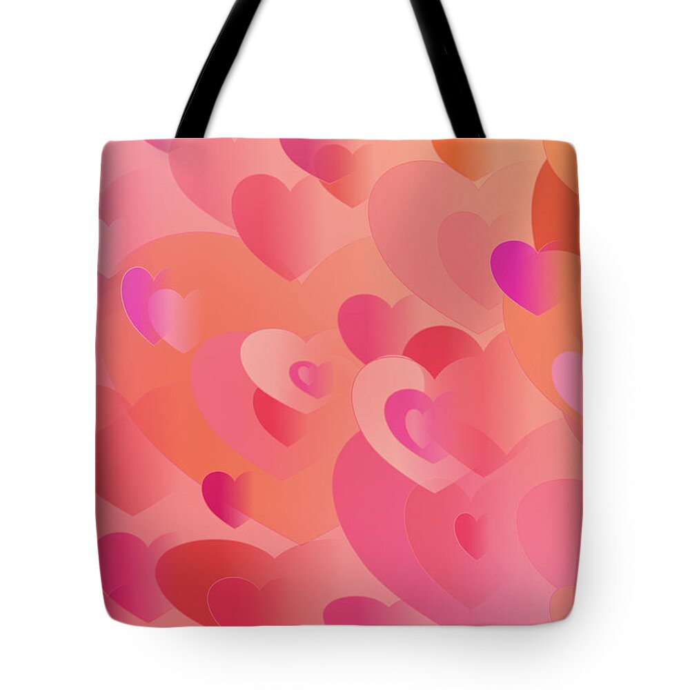 Hearts Tote Bag featuring the painting Forever Hearts by Denise F Fulmer