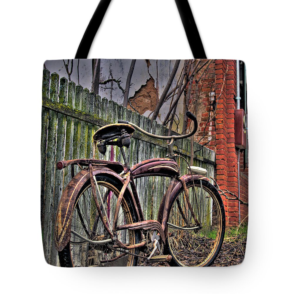 Bicycle Tote Bag featuring the photograph Forgotten Ride 2 by Jim And Emily Bush