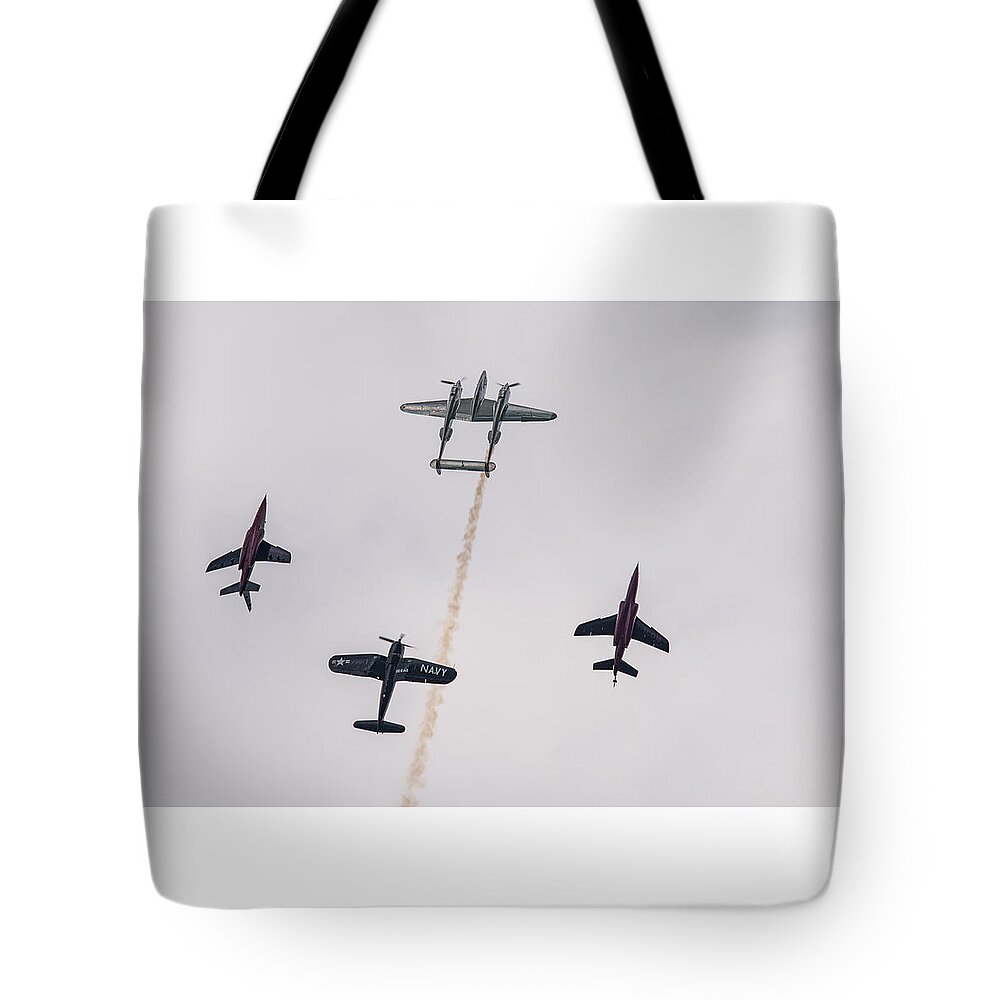 Airplane Tote Bag featuring the photograph Formation by Robert Krajnc