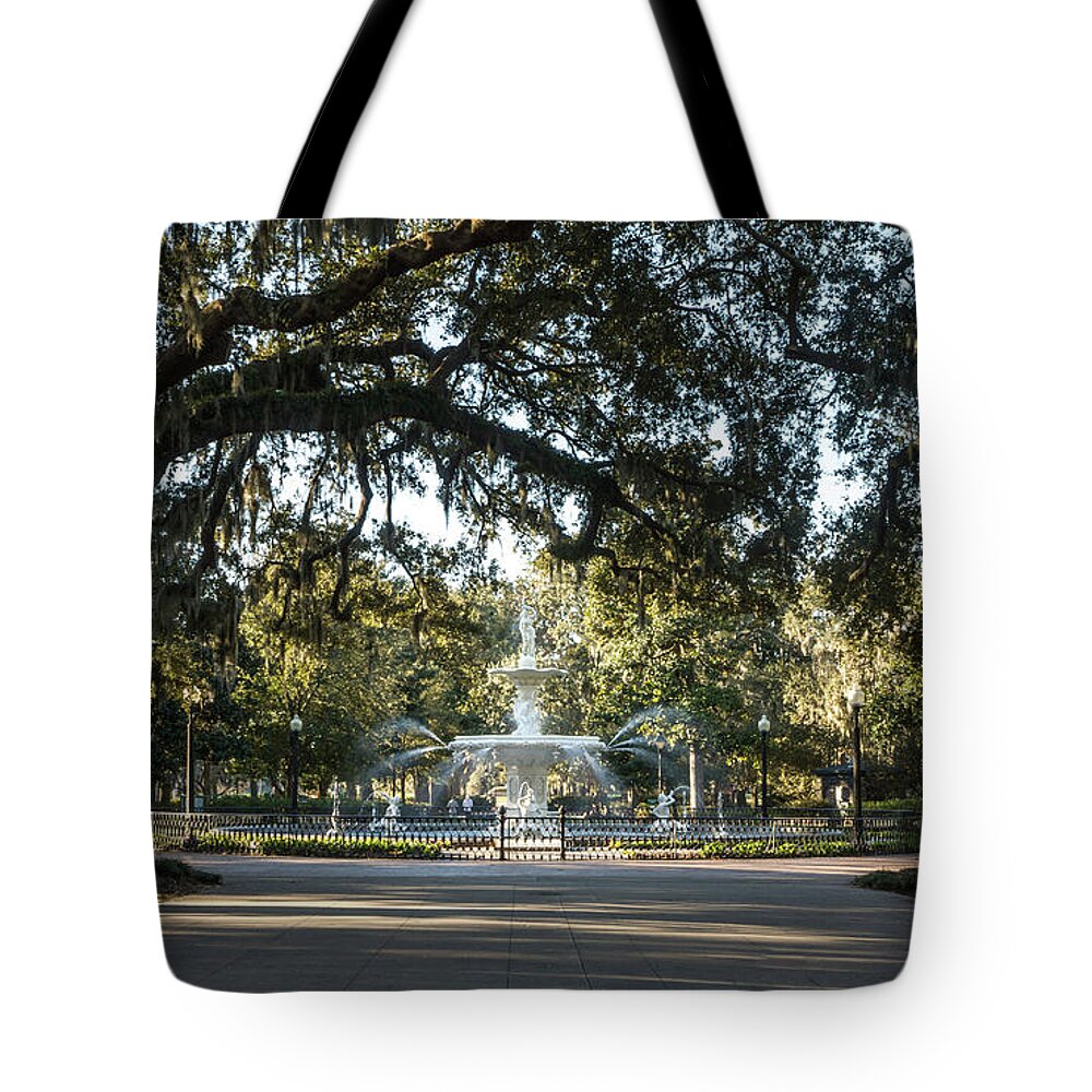 Georgia Tote Bag featuring the photograph Forsyth Park by Framing Places