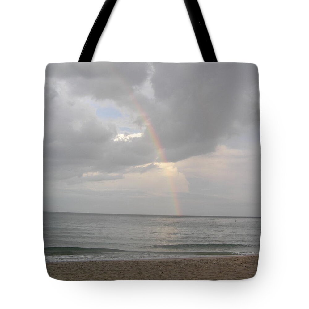 Beach Tote Bag featuring the photograph Fort Lauderdale rainbow by Patricia Piffath