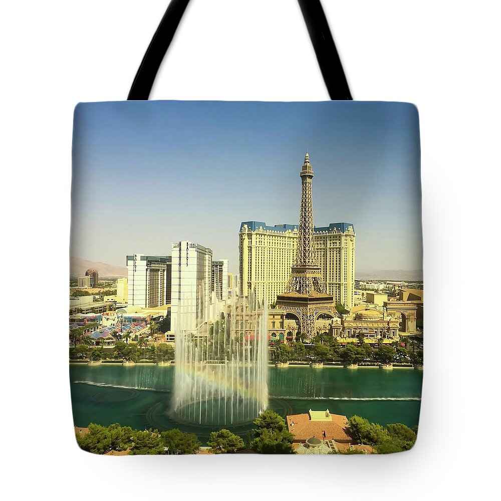 Fountain Tote Bag featuring the photograph Fountain Rainbow by Chris Feichtner