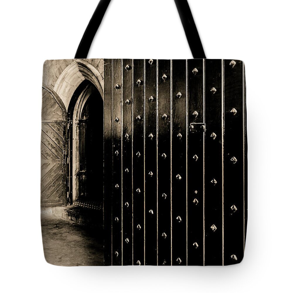 Doors Of The World Tote Bag featuring the photograph Four Doors to Choose by Lexa Harpell