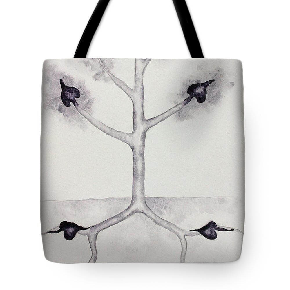 Four Of Spades Tote Bag featuring the painting Four of Spades by Srishti Wilhelm