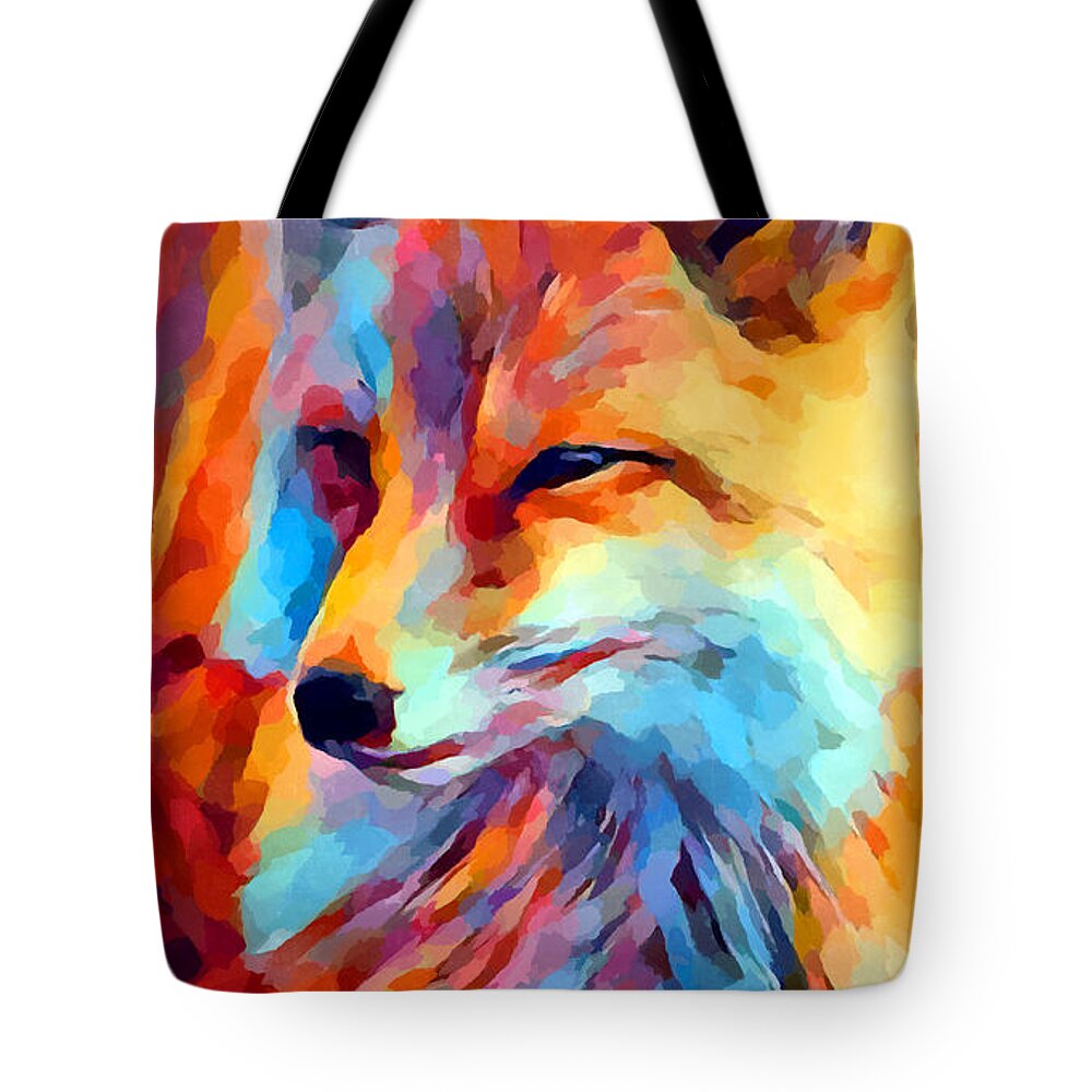 Fox Tote Bag featuring the painting Fox Watercolor by Chris Butler