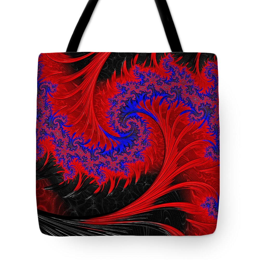 Fractal Tote Bag featuring the digital art Fractal Art - Flamenco Dancer by HH Photography of Florida