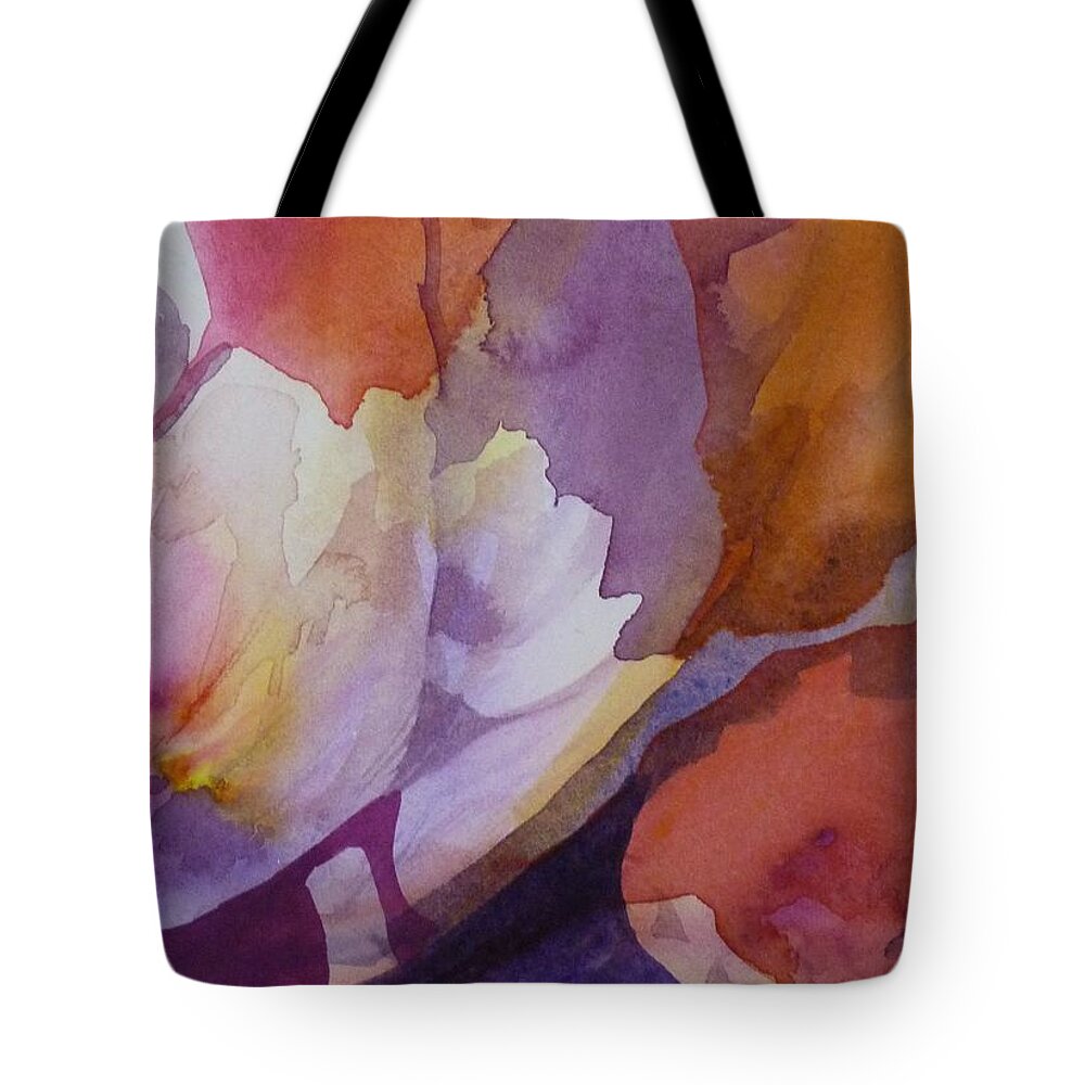Flowers Tote Bag featuring the painting Fragments by Donna Acheson-Juillet