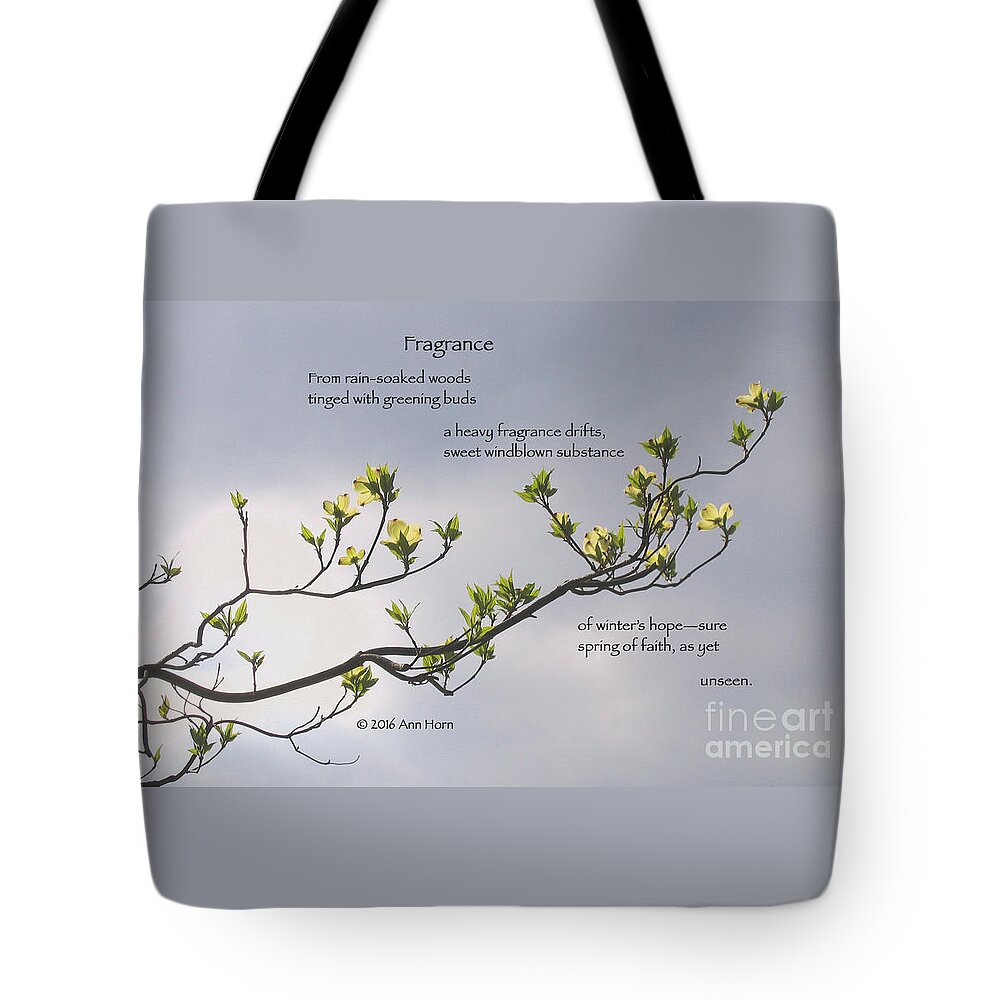 Dogwood Tote Bag featuring the photograph Fragrance by Ann Horn