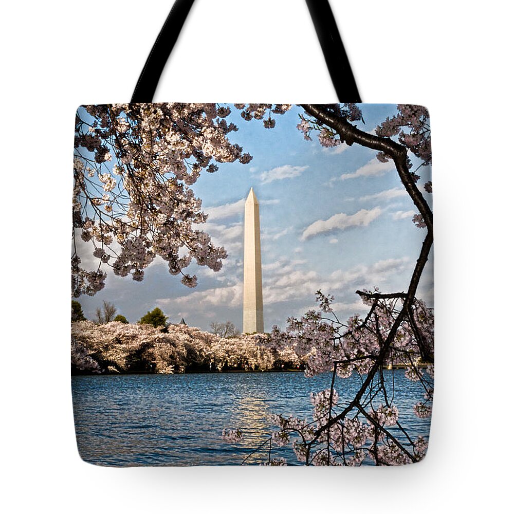 Cherry Tote Bag featuring the photograph Framed With Blossoms by Christopher Holmes