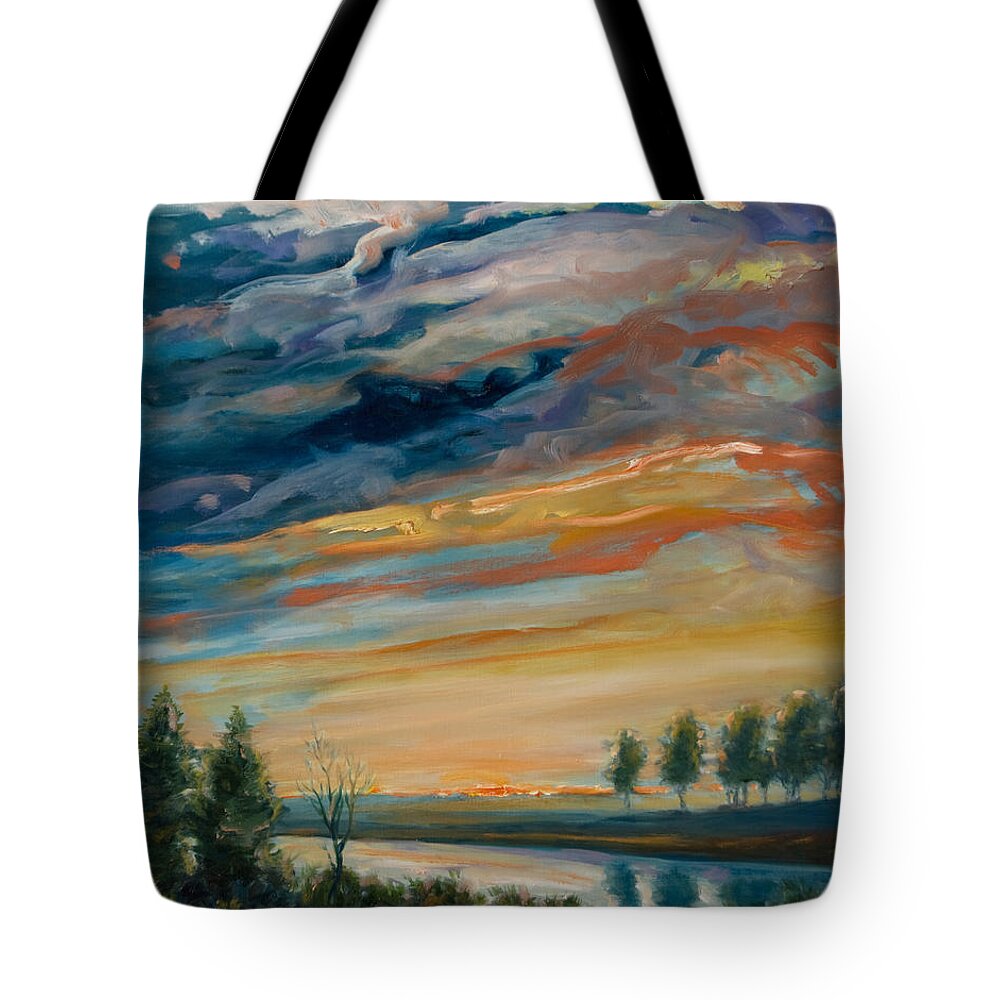 Water Tote Bag featuring the painting France III by Rick Nederlof