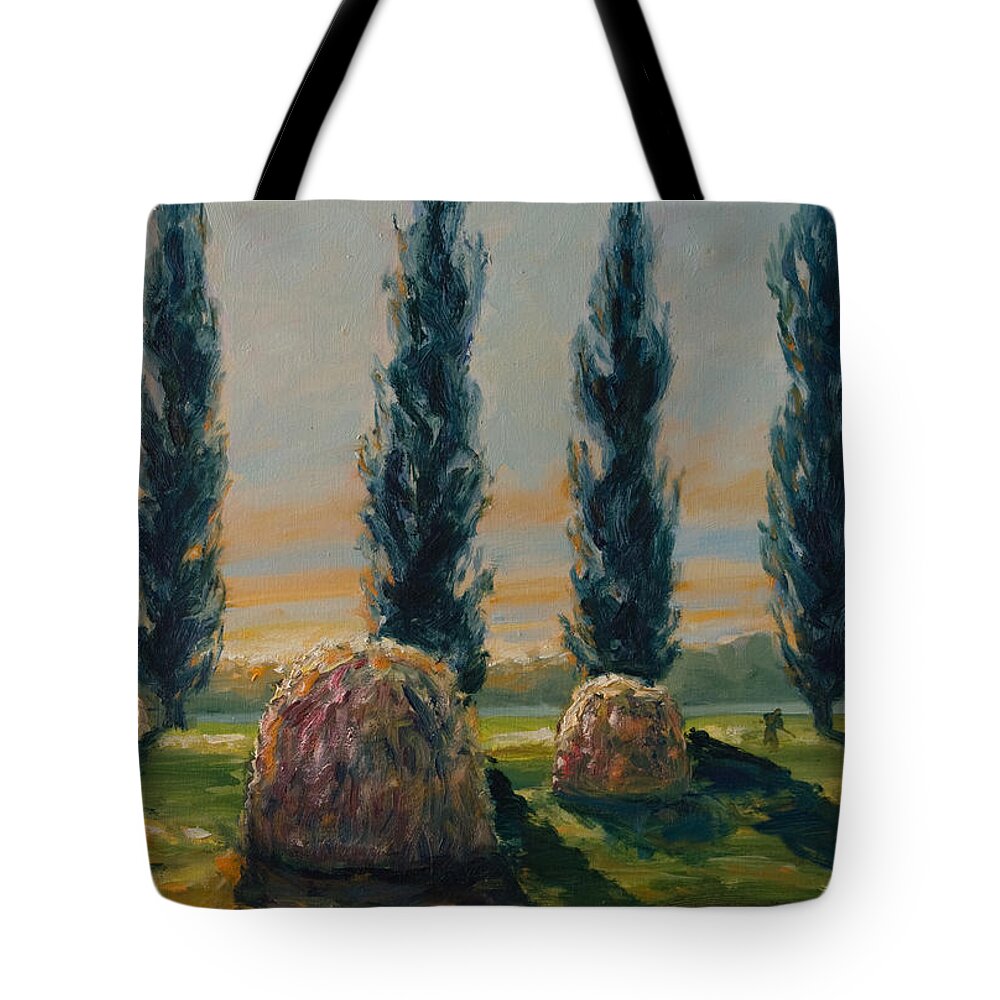 Trees Tote Bag featuring the painting France IV by Rick Nederlof