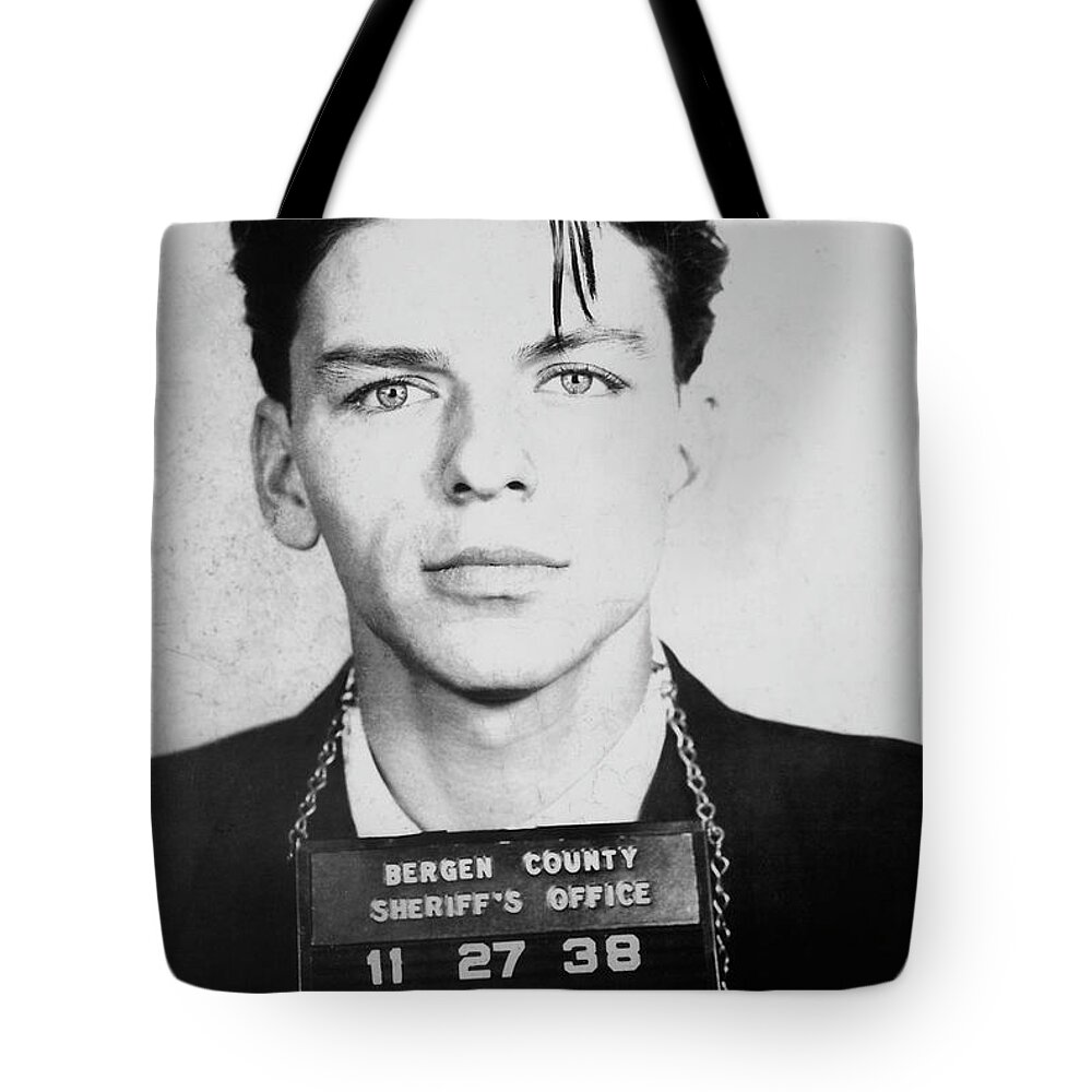Frank Sinatra Mugshot Tote Bag featuring the photograph Frank Sinatra Mugshot by Jon Neidert