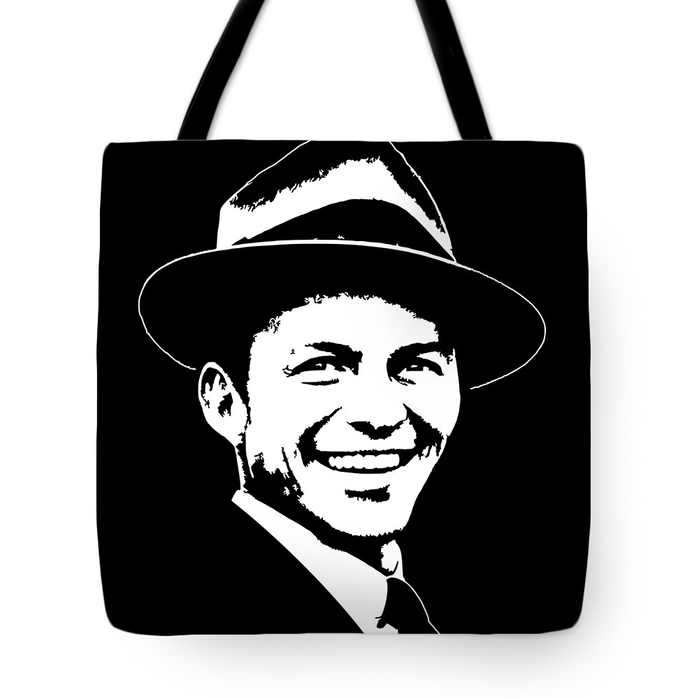 Sinatra Tote Bag featuring the digital art Frank Sinatra Pop Art by Filip Schpindel