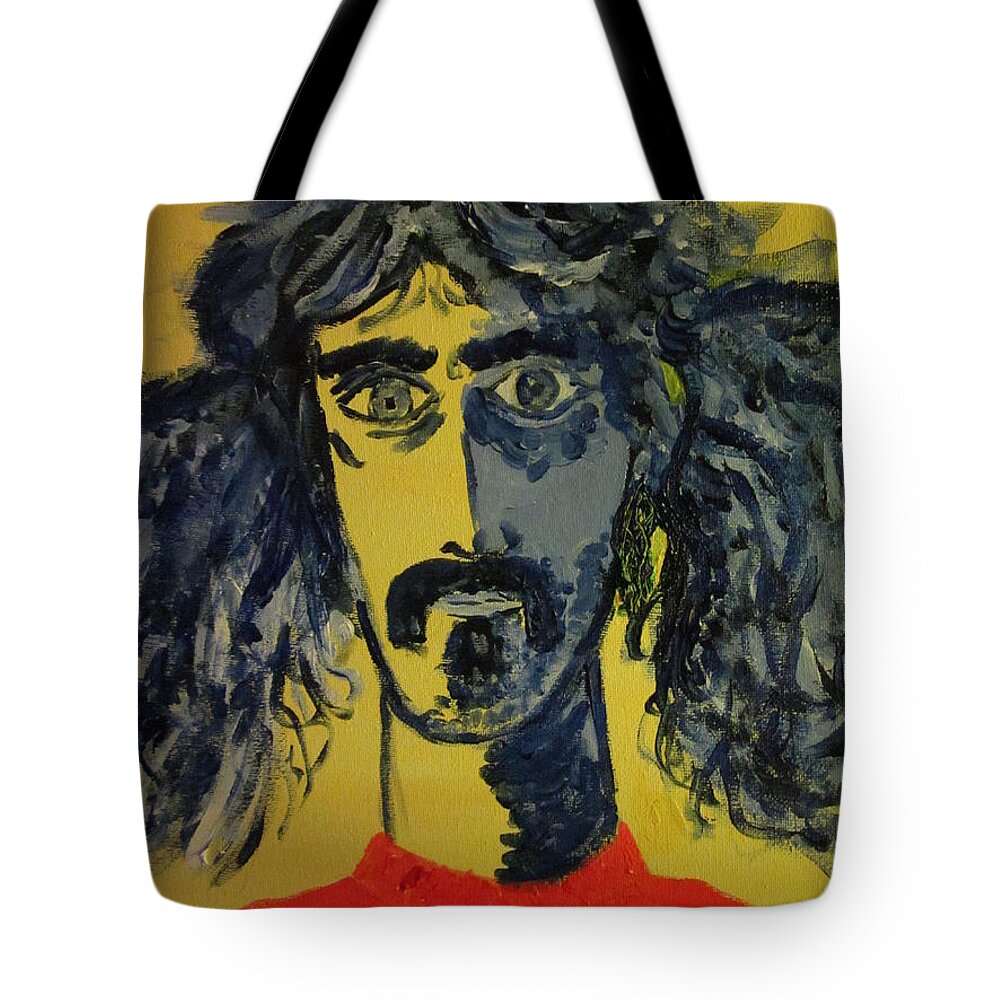 Frank Zappa Tote Bag featuring the painting Frank Zappa by David Sutter