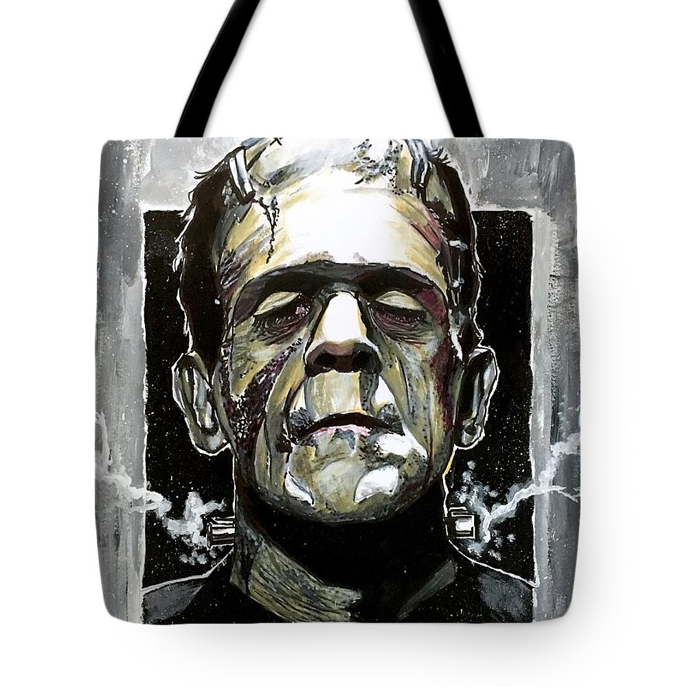 Frankenstein Tote Bag featuring the painting Frankenstein by Joel Tesch