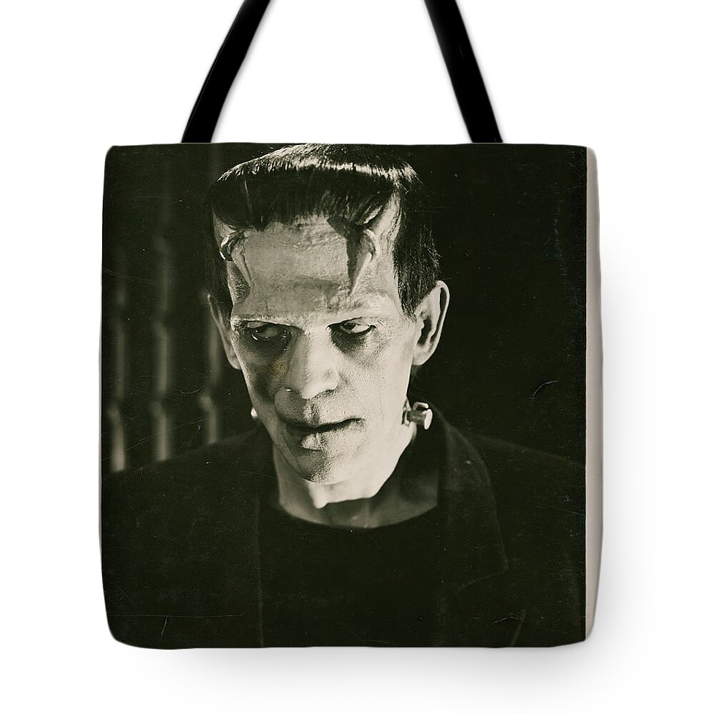 Frankensteins Tote Bag featuring the photograph Frankensteins Monster Boris Karloff by Vintage Collectables