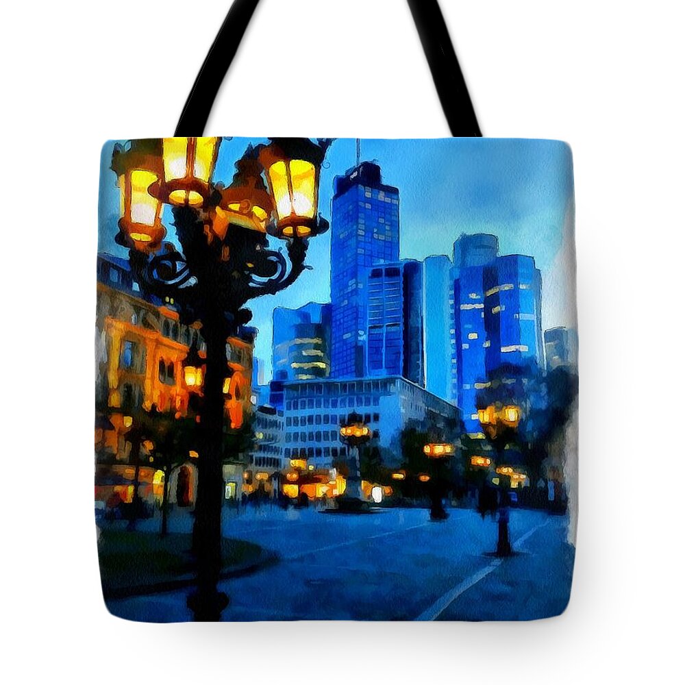Germany Tote Bag featuring the photograph Frankfurt Nights by Mikhail Chistyakov