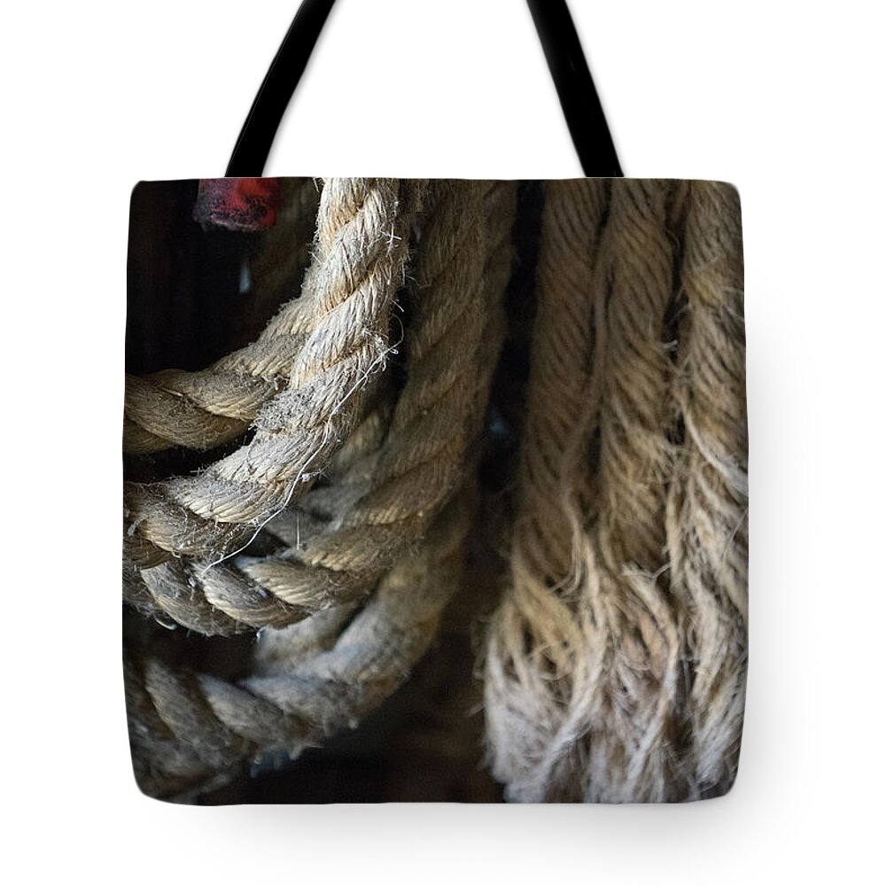 Rope Tote Bag featuring the photograph Fraying by Brooke Bowdren