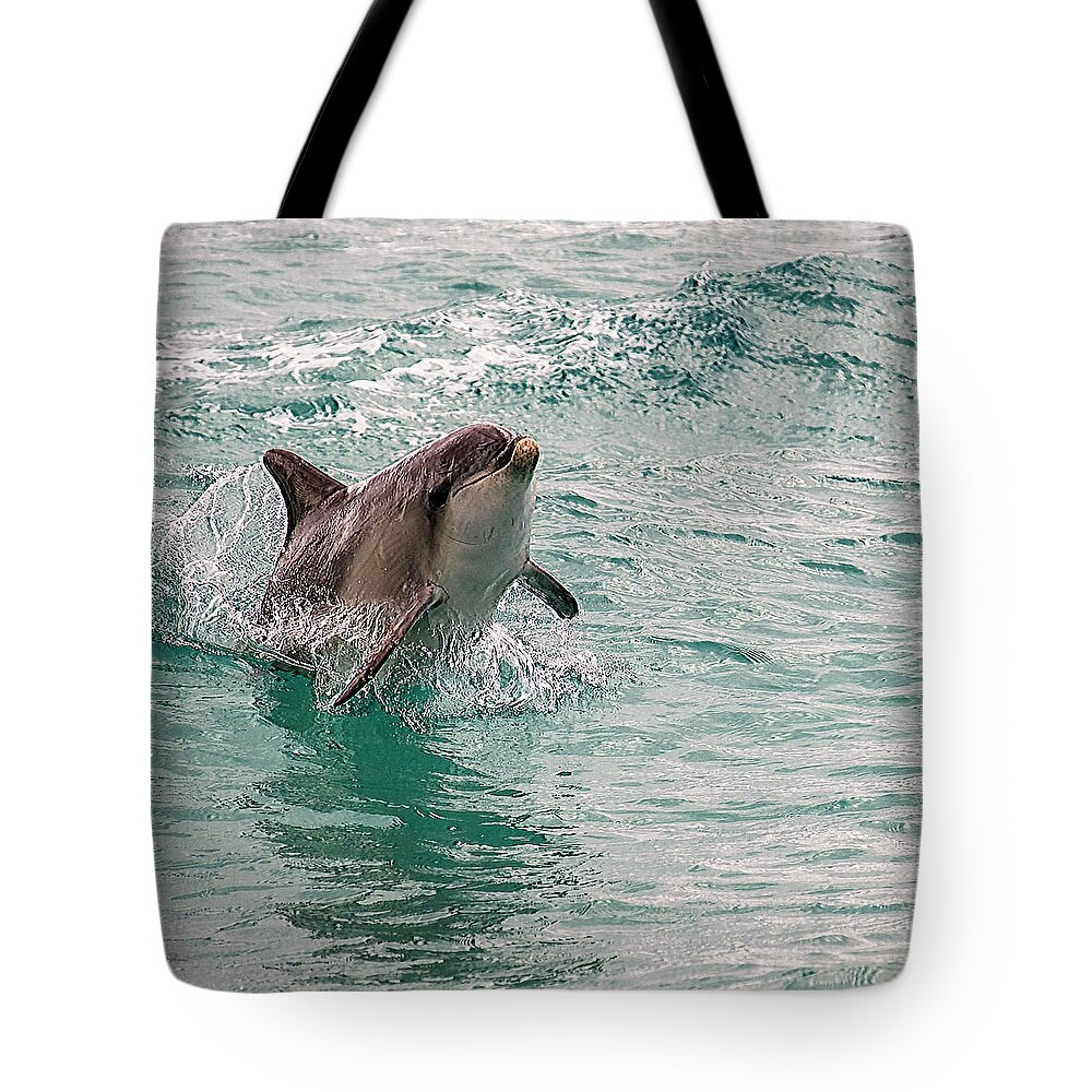 Dolphin Tote Bag featuring the photograph Freedom by Catherine Reading