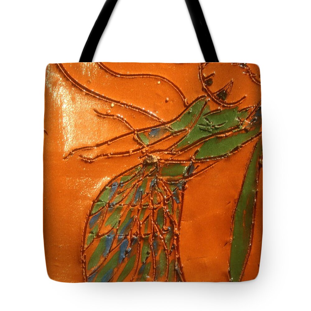 Jesus Tote Bag featuring the ceramic art Freedom of dance - tiled by Gloria Ssali