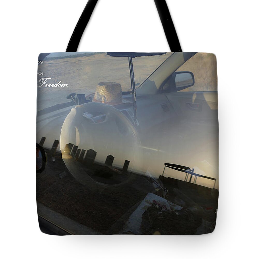 Scenic Tote Bag featuring the photograph Freedom to choose freedom by Arik Baltinester
