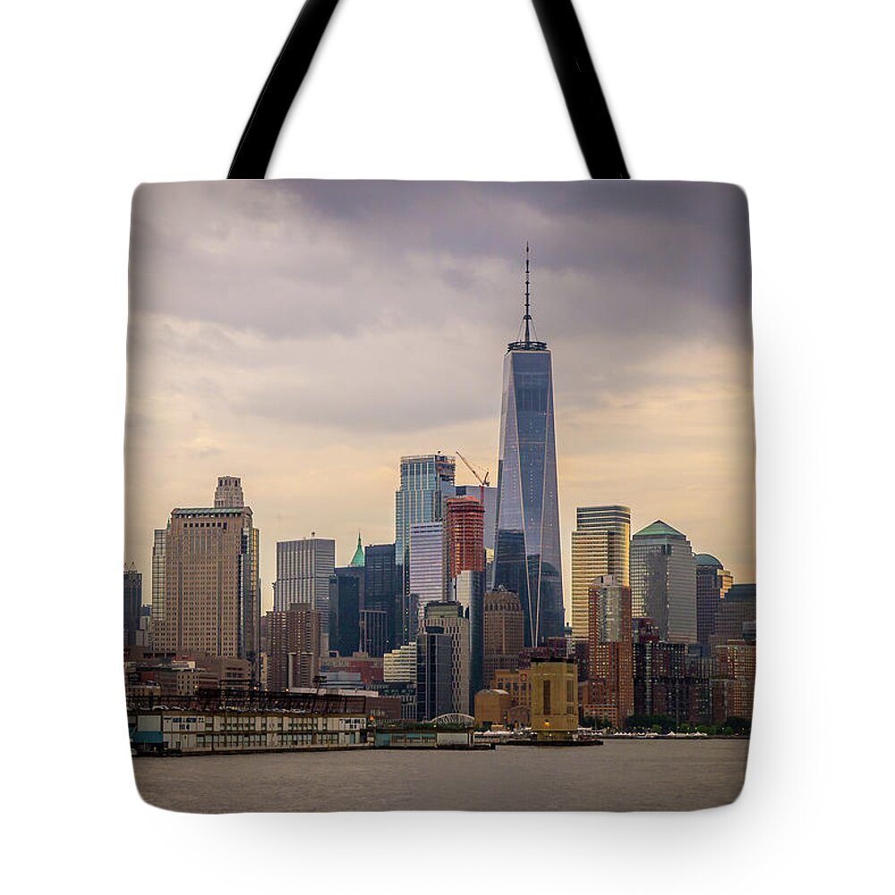 Hudson River Tote Bag featuring the photograph Freedom Tower - Lower Manhattan 2 by Frank Mari