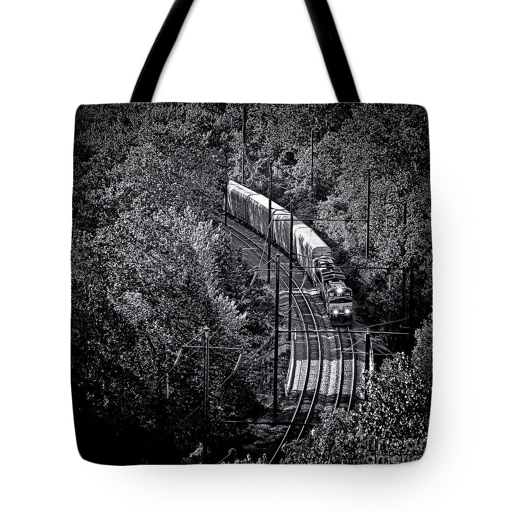 Diesel Tote Bag featuring the photograph Freighting Away by Olivier Le Queinec