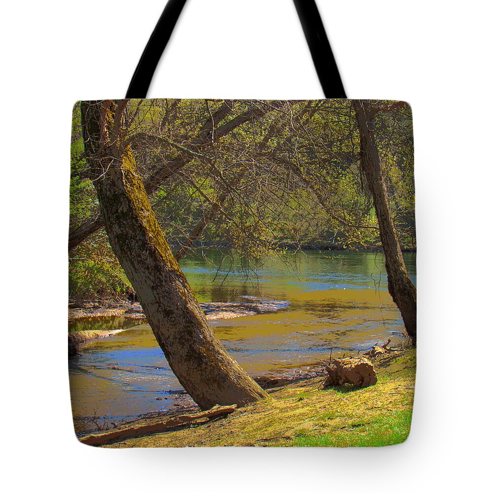French Broad River French Broad Tributary Appalachian Rivers North Carolina Rivers Waterscapes Blue River Forest River Woodland River Mountain River Riverscapes Spring River Nature Conservancy River Keepers Clean Water Act Planet Earth Oldest Rivers Ancient Rivers Elder Rivers Big Rivers Appalchian Ecosystems Life Blood Nature Prints Awesome Images Natural Landscapes Tote Bag featuring the photograph French Broad Tributary by Joshua Bales
