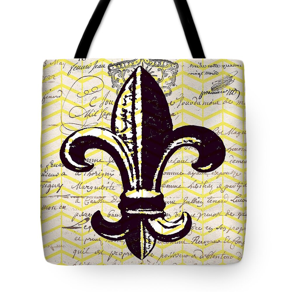 Brandi Fitzgerald Tote Bag featuring the digital art French Fleur de Lis v3 by Brandi Fitzgerald