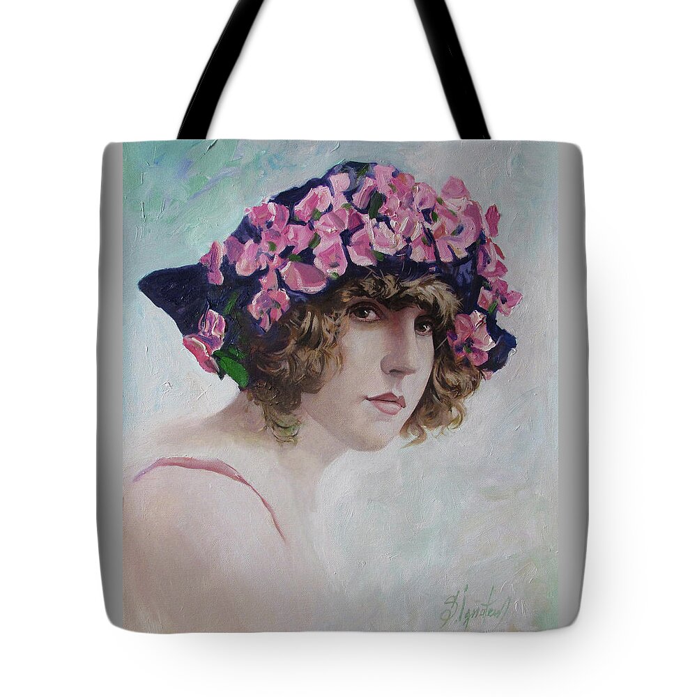 Ignatenko Tote Bag featuring the painting French girl by Sergey Ignatenko
