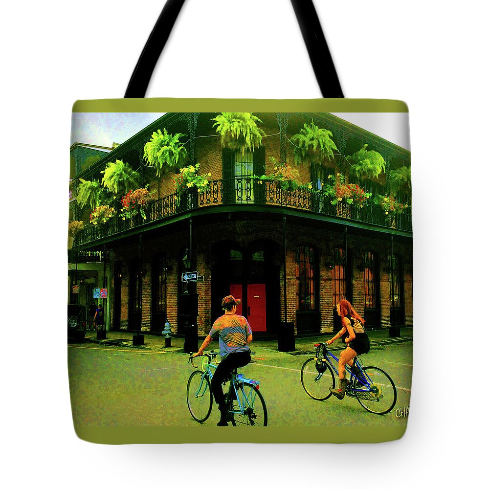 New Or Lens Tote Bag featuring the photograph French Quarter Flirting On The Go by CHAZ Daugherty