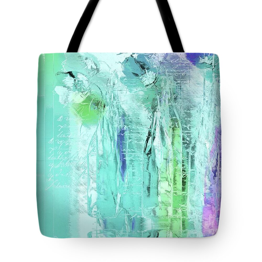 Blue Tote Bag featuring the digital art French Still Life - 14b by Variance Collections