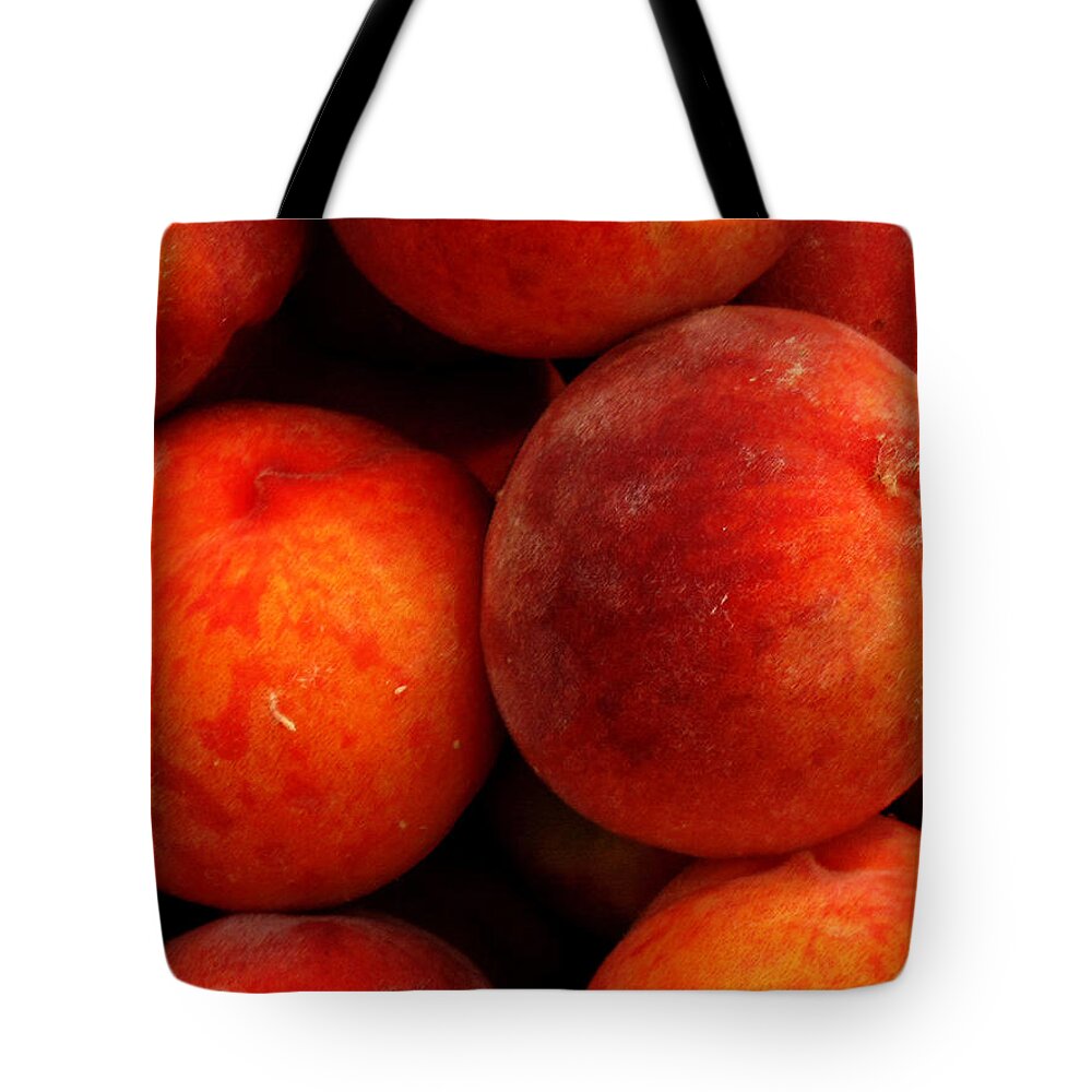 Fruit Tote Bag featuring the photograph Fresh Fuzzy Peaches by Ian MacDonald