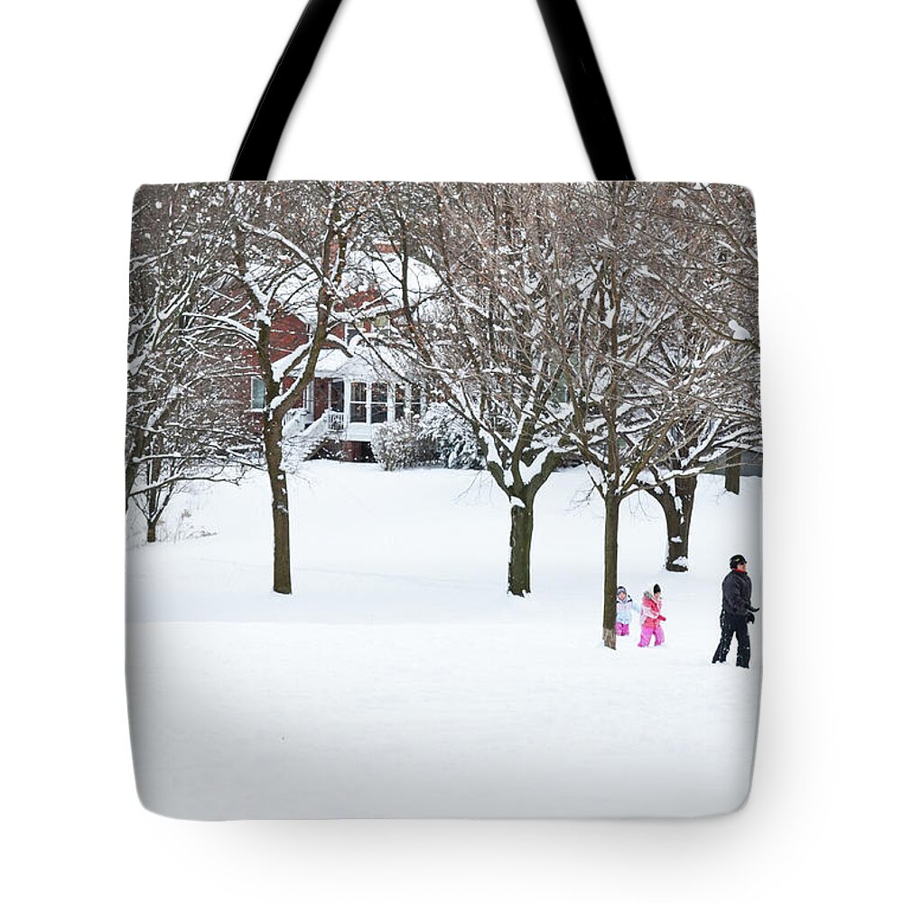 Snow Tote Bag featuring the photograph Fresh Trail by Keith Armstrong