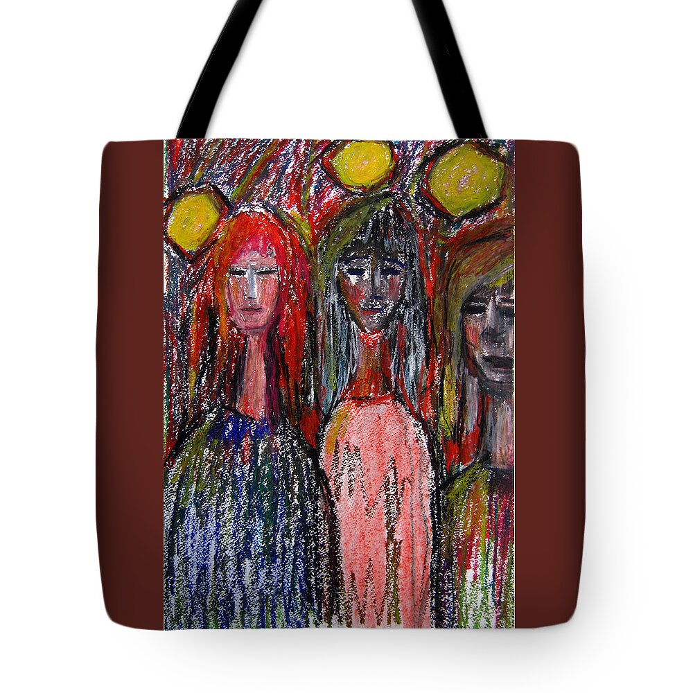 Original Art Tote Bag featuring the pastel Friends by Katt Yanda