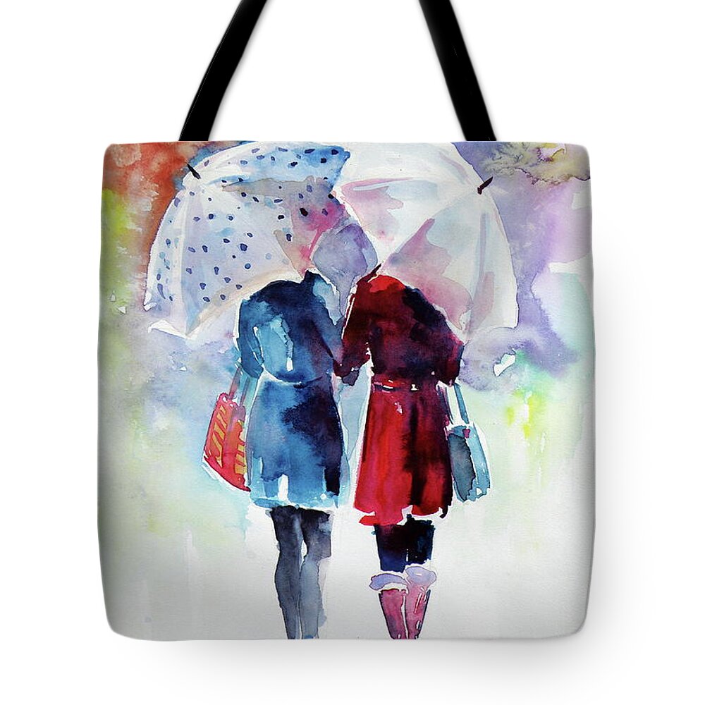 Friends Tote Bag featuring the painting Friends - perfect gift idea by Kovacs Anna Brigitta