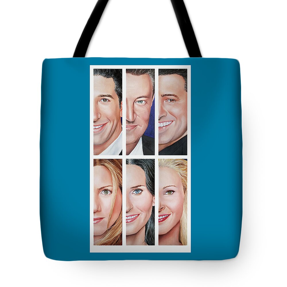Friends Tv Show Tote Bag featuring the painting Friends Set Two by Vic Ritchey