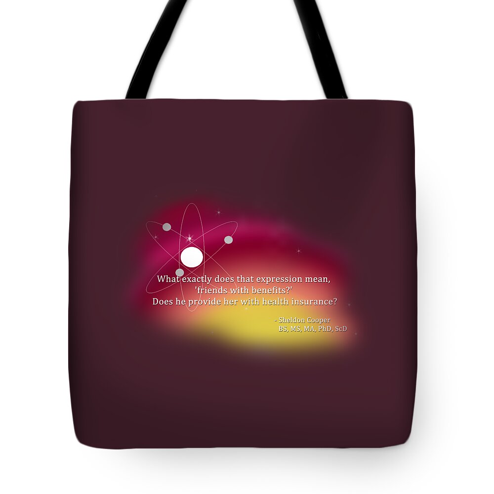 Wright Tote Bag featuring the digital art Friends With Benefits by Paulette B Wright