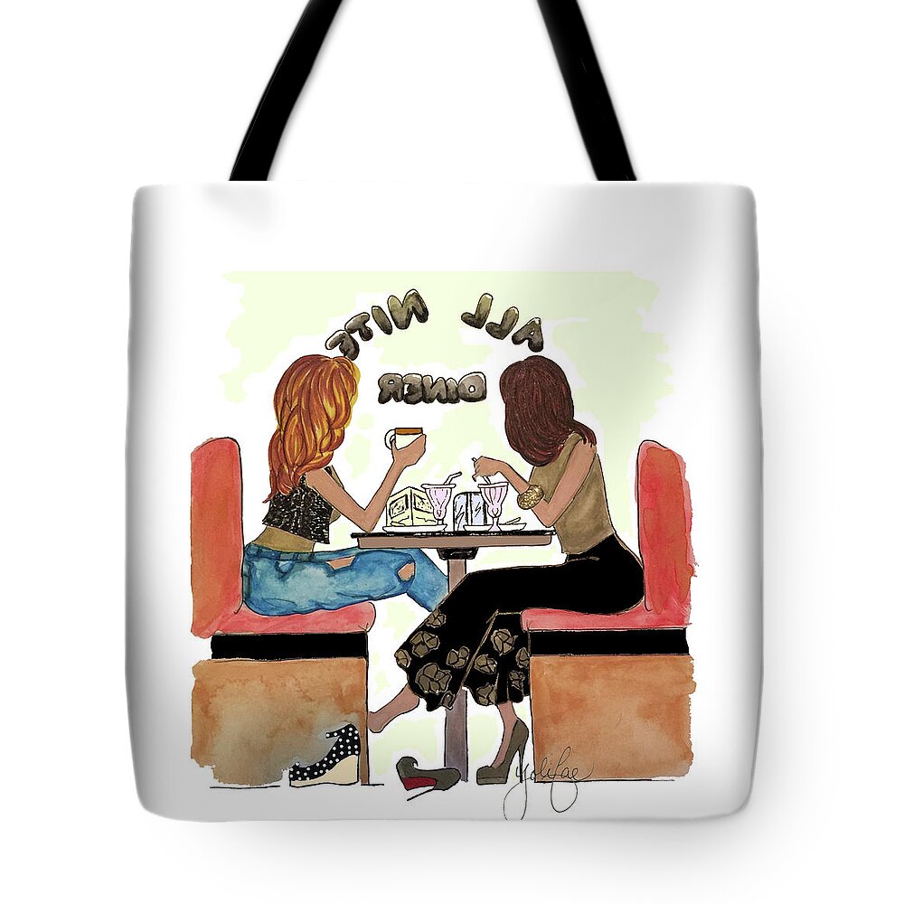 Watercolor Tote Bag featuring the digital art Friendship by Yoli Fae