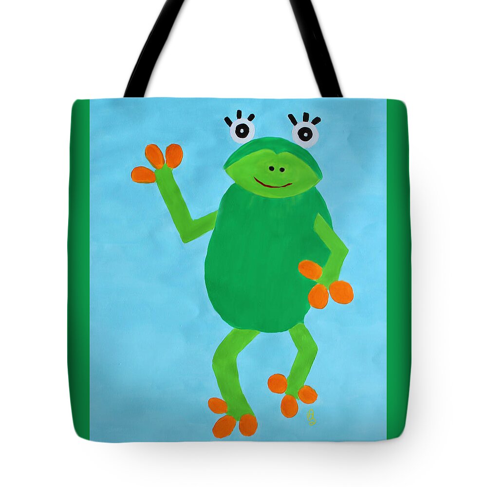 Frog Tote Bag featuring the painting Froggie by Deborah Boyd
